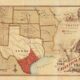 Historic map of the Chisholm Trail running from South Texas through Indian Territory (Oklahoma) to railheads in Abilene and Ellsworth, Kansas